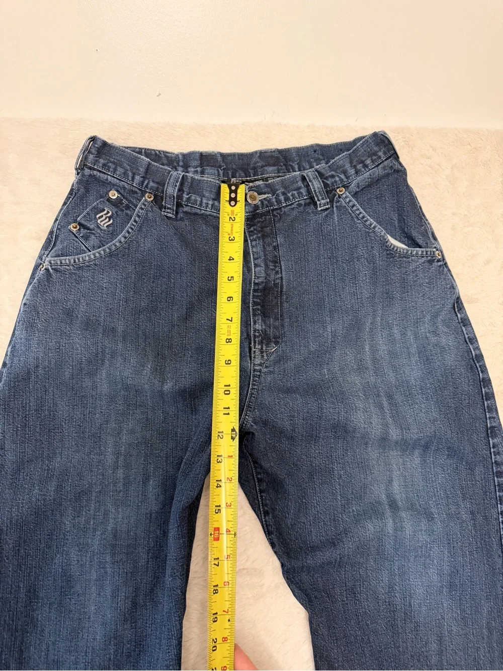 Vintage Rocawear Y2K Baggy Jeans Mens 32x30 Dark Wash Wide Leg Hip Hop Denim